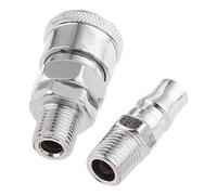 Clapets anti-retour 2 pièces clapet en fer pneumatiques connecteur de compresseur tuyau conduite d'air Euro à dégagement rapide 1/4 pouce BSP coupleur filetage mâle for SM20 PM20