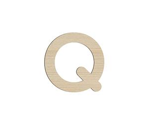 CLAPITO - Lettre Q en bois pour loisirs créatifs. H. 12cm - Ep. 6mm