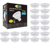 CLAR - Ampoule LED 12V 7W LED, Ampoule LED GU5.3, MR16 LED, Ampoule GU5.3, 50W-60W équivalent halogène, Ampoule LED 7W GU5.3 Dichroïque, Blanc Neutre 4000ºK (Pack 100)