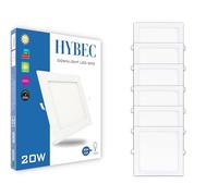 CLAR HYBEC - Spot LED Encastrable Carré 20W, Downlight Salle de Bain, Lustre Chambre ou Bureau, Luminaire Blanc Intérieur (Pack 6)