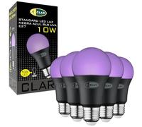 CLAR Lot de 5 ampoules LED à lumière noire disco - Ampoule UV E27 - 10 W