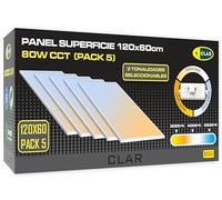CLAR - Panneau LED 120x60, 80W, CCT Température de Couleur Réglable, Dalle LED, Plaque LED (Pack 5)