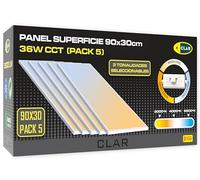 CLAR - Panneau LED 90x30, 36W, CCT Température de Couleur Réglable, Dalle LED, Plaque LED (Pack 5)