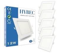 CLAR- Spot LED Carré Encastrable, Downlight Lustre Pour Chambre et Bureau, Neon Pour Salle de Bain 12W (Pack 5)