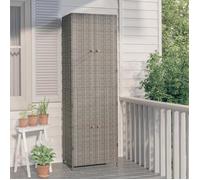 Clarence* Armoire de rangement jardin - SOLOMON - Abri de jardin Gris 59x40x180 cm Résine tressée &Europ4544367