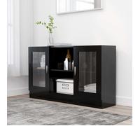 Clarence* Bahut Meuble Enfilade - Armoire à vitrine,Noir 120x30,5x70 cm ,Bois d'ingénierie &Europ1748583