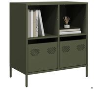 Clarence* Buffet - Bahut Meuble de rangement,vert olive 68x39x73,5 cm acier laminé à froid &Europ9612616