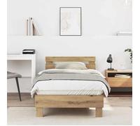 CLARENCE® Cadre de lit - (Taille unique) - Lit simple - chêne artisanal 90 x 190 cm - Bois d'ingénierie LV11038