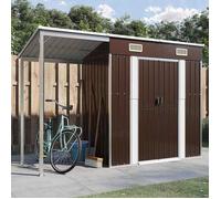 CLARENCE Chalet et Jardin - VIDAXL - Abri de jardin, Multifonctions, avec toit prolongé marron 277x107x181 cm acier FR149