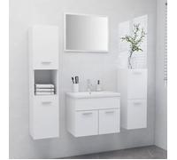 CLARENCE@ Ensemble de Meubles de salle de bain - mobilier de bains - Blanc Bois d'ingénierie EU1704
