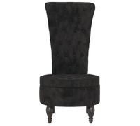 CLARENCE® Fauteuil de repos/ Chaise à dossier haut - noir velours conception de bouton LV0180