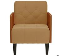 CLARENCE® Fauteuil simple - Chaise-Canapé - pour salon/chambre/bureau - avec accoudoirs marron 55 cm velours LV5196