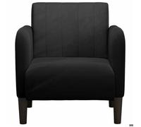 CLARENCE® Fauteuil simple - Chaise-Canapé - pour salon/chambre/bureau - avec accoudoirs noir 54 cm velours LV5192