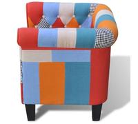 CLARENCE® Fauteuil simple - Chaise-Canapé - pour salon/chambre/bureau - avec design de patchwork Tissu LV4884