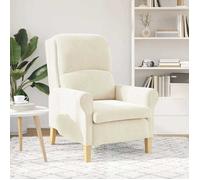 CLARENCE® Fauteuil simple - Chaise-Canapé - pour salon/chambre/bureau - Crème 76x94x102 cm Velours LV5391