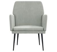 CLARENCE® Fauteuil simple - Chaise-Canapé - pour salon/chambre/bureau - Gris clair 62x79x79 cm Velours LV5106