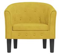 CLARENCE® Fauteuil simple - Chaise-Canapé - pour salon/chambre/bureau - jaune velours LV5149