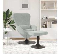 CLARENCE® Fauteuil simple - Chaise-Canapé - pour salon/chambre/bureau - Lot de 2 Gris clair 63x73x90 cm Velours LV5338