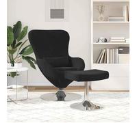 CLARENCE® Fauteuil simple - Chaise-Canapé - pour salon/chambre/bureau - Lot de 2 Noir 63x73x90 cm Velours LV5344