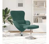 CLARENCE® Fauteuil simple - Chaise-Canapé - pour salon/chambre/bureau - Lot de 2 Vert foncé 63x73x90 cm Velours LV5340