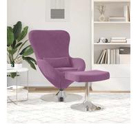 CLARENCE® Fauteuil simple - Chaise-Canapé - pour salon/chambre/bureau - Lot de 2 Violet 63x73x90 cm Velours LV5348