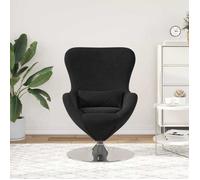 CLARENCE® Fauteuil simple - Chaise-Canapé - pour salon/chambre/bureau - Noir 63x73x90 cm Velours LV5324