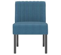 CLARENCE® Fauteuil simple - Chaise-Canapé - pour salon/chambre/bureau - sans accoudoirs bleu velours LV5135