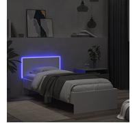 CLARENCE® Structure de lit - Pour Adulte ou enfant - sans matelas - avec lumières LED - blanc 90x200 cm LV961