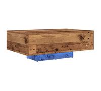 CLARENCE® Table basse - Petite Table d'appoint - avec lumières LED en bois ancien 85x55x31 cm ll2592