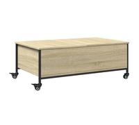 CLARENCE® Table basse - Petite Table d'appoint - avec roulettes chêne sonoma bois d'ingénierie ll3997