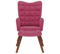 Clarence - TOP*Siège/ Chaise de relaxation - 1 position - avec tabouret Bordeaux Velours EU7883