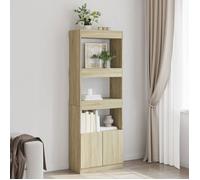 ""CLARENCE""Vitrine salon/porte-livres - Buffet haut 63x33x180 cm chêne sonoma ,bois d'ingénierie EU534952