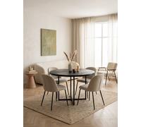 CLASS - Table de repas ronde en bois et acier noir D 120 Noir