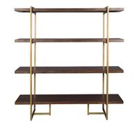 CLASS - Bibliothèque en bois et laiton Marron foncé