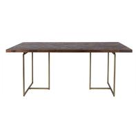 CLASS - Table de repas bois et laiton L180 Marron foncé