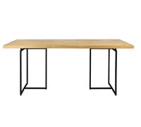 CLASS - Table de repas en bois clair et acier noir L220 Marron clair