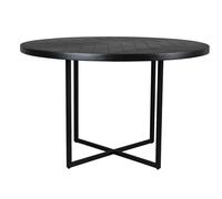 CLASS - Table de repas ronde en bois et acier noir D 120 Noir