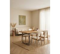 CLASS - Table de repas en bois clair et acier noir L180 Marron clair