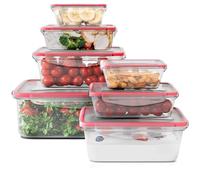 Classbach® Ensemble 7 boîtes plastique hermétiques, pour repas, préparation, conservation, lave-vaisselle, micro-ondes, congélateur - C-FHD 4008 K
