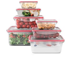 Classbach® Ensemble 7 boîtes plastique hermétiques, pour repas, préparation, conservation, lave-vaisselle, micro-ondes, congélateur - C-FHD 4008 K