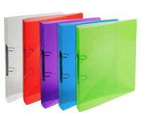 Exacompta 20x Classeur 2 anneaux 30 mm PP Crystal A4 maxi assort. 54298E