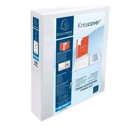 Classeur 2 anneaux plastifié Exacompta KREACOVER® personnalisable A4+ - Dos 6,4 cm blanc
