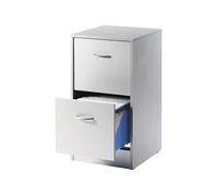 Classeur 2 Tiroirs Pour 50 Dossiers Suspendus 41,4 x 76,4 x 44 cm - Aluminium - L 41.4 x l 44 x H 76.4 cm