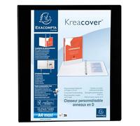 Classeur 4 anneaux en d 40mm remborde 3 pochettes exterieures krea cover - a4 maxi