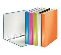 Leitz Classeur à 4 anneaux WOW A4 carton rigide Rose