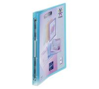 Classeur 4 anneaux plastique Viquel A4 personnalisable dos 2,5 cm bleu translucide