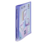 Classeur 4 anneaux plastique Viquel A4 personnalisable dos 2,5 cm mauve translucide