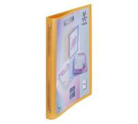 Classeur 4 anneaux plastique Viquel A4 personnalisable dos 2,5 cm orange translucide