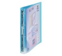 Classeur 4 anneaux plastique Viquel A4 personnalisable dos 3,5 cm bleu translucide