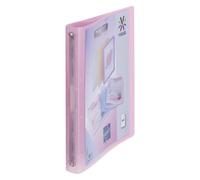 Classeur 4 anneaux plastique Viquel A4 personnalisable dos 3,5 cm rose translucide